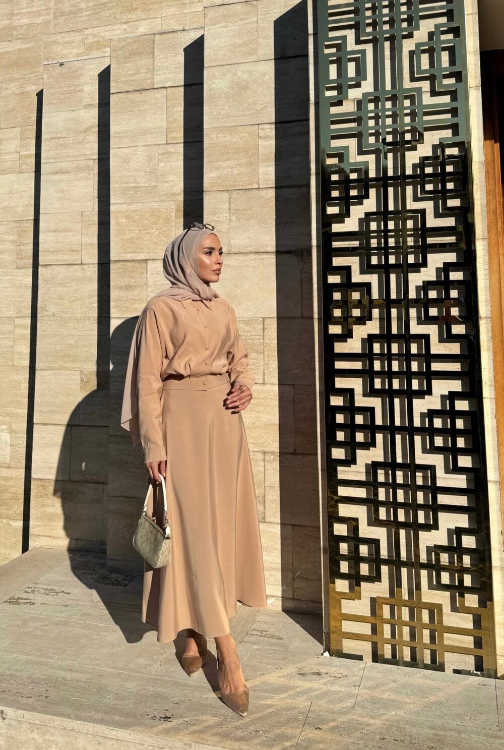Farah Etekli Takım Camel Renk - Görsel 2