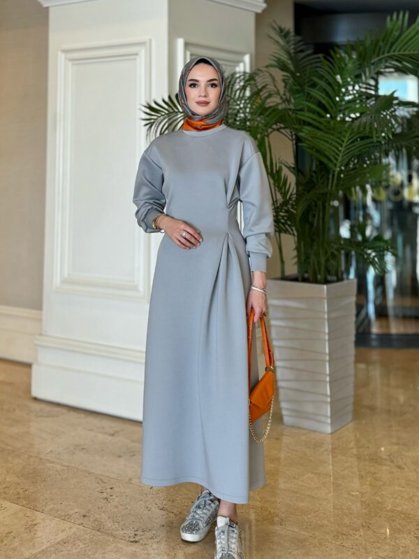 Scuba Elbise Gri Renk