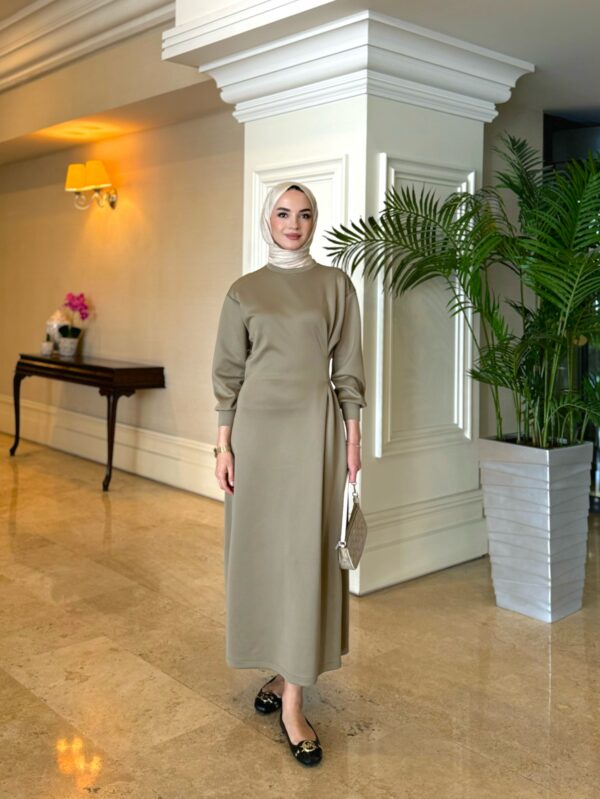 Scuba Elbise Haki Renk