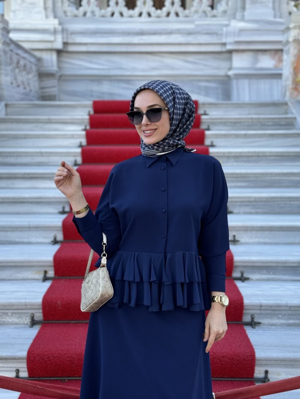 Lacivert Renk Lina Etekli Takım - Görsel 2
